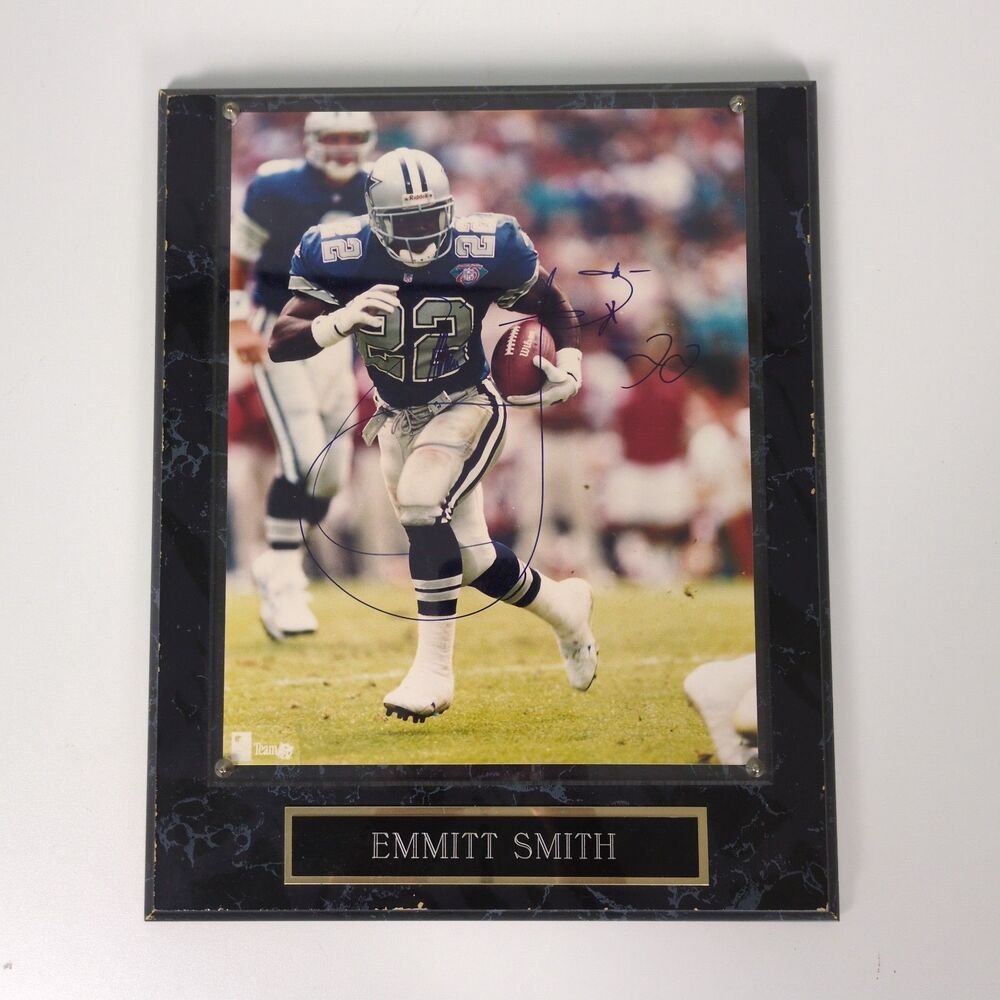Emmitt Smith Signed Dallas Cowboys Framed Photo Plaque Autograph HOF #22 NO COA